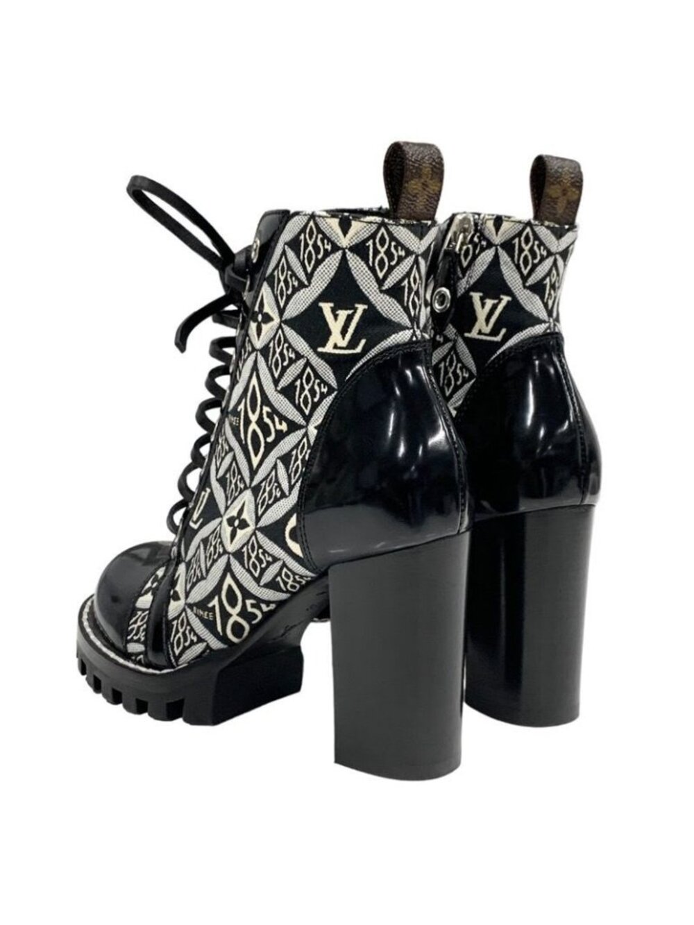 Louis Vuitton Star Trail Line Boots Short Shoes Leather Canvas Black - Picture 4 of 9